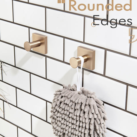 KOKOSIRI robe hooks champagne bronze wall-mounted hardware; sturdy storage option for towels.