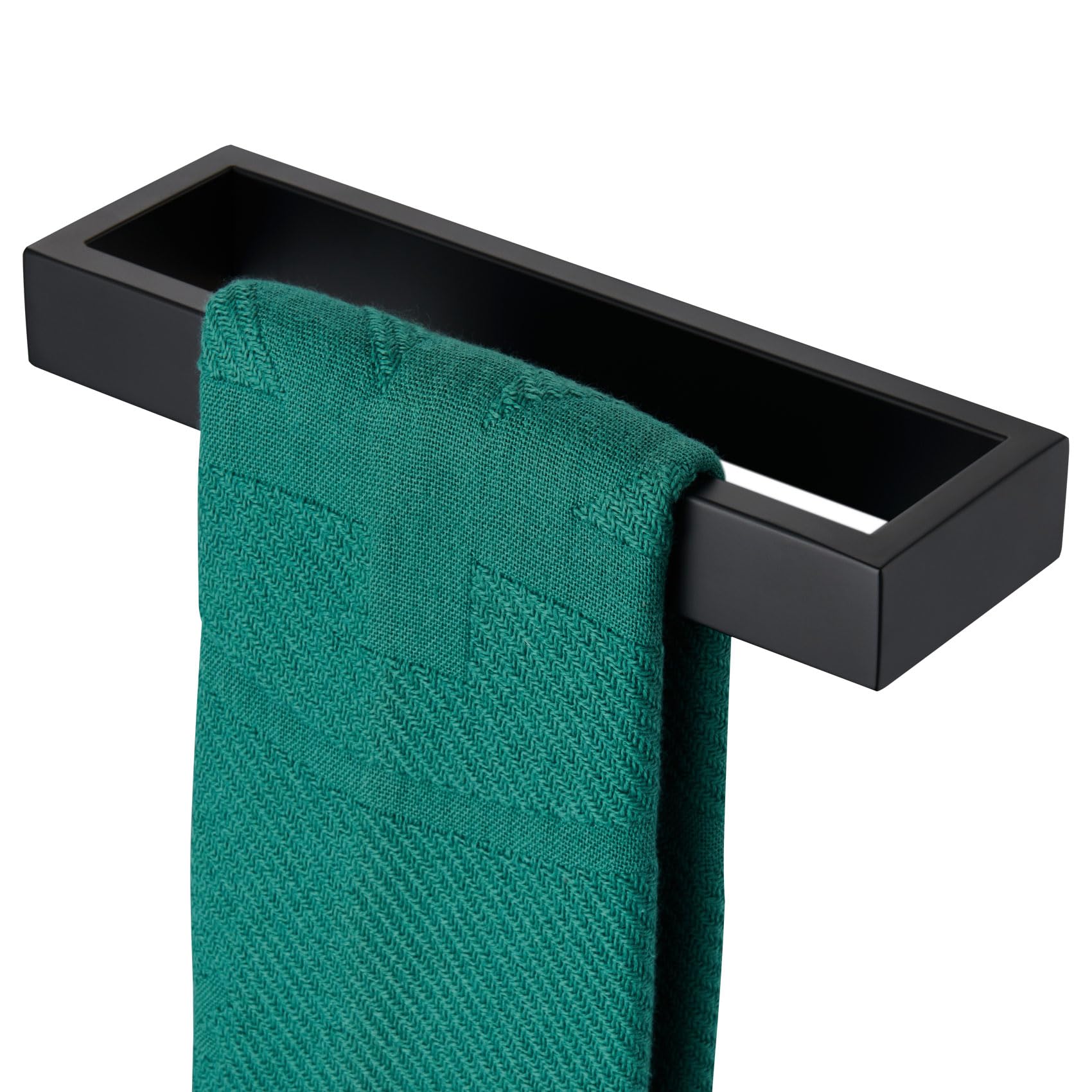 KOKOSIRI matte black towel ring, 9-inch length, modern wall-mounted bathroom hardware