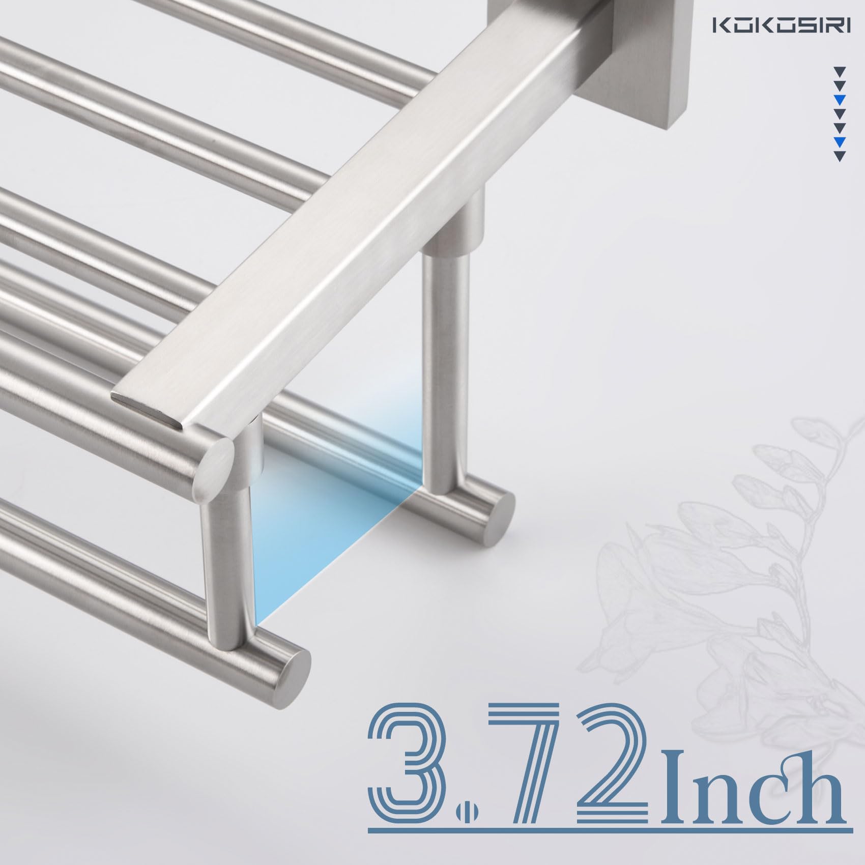 KOKOSIRI 32 inch length maximizes towel capacity in small bathrooms