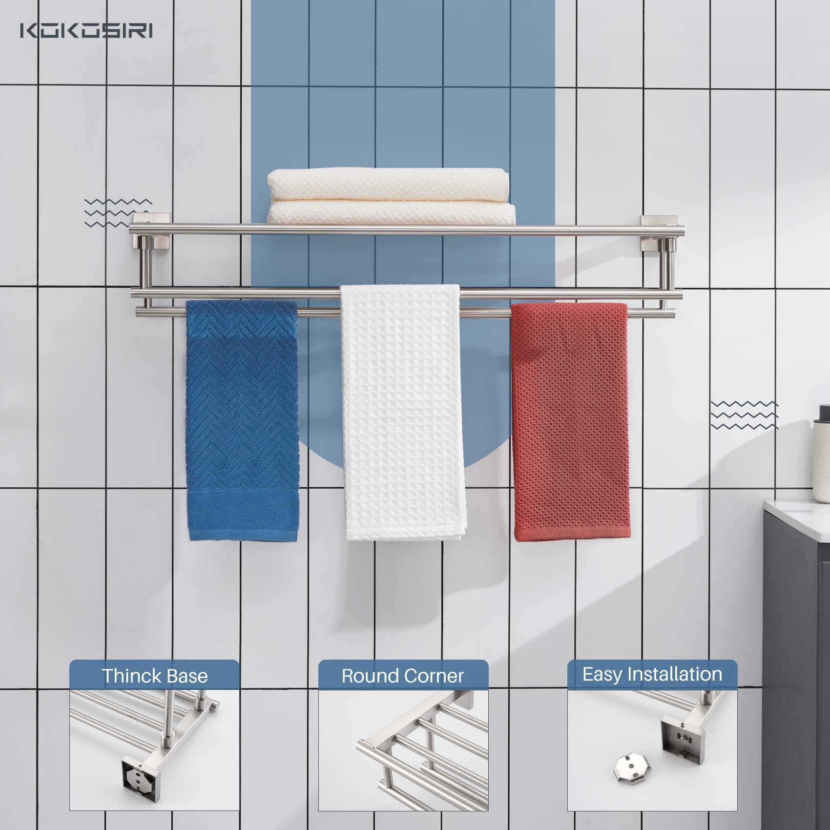 KOKOSIRI wall mount bracket demonstrates sturdy mounting for secure installation