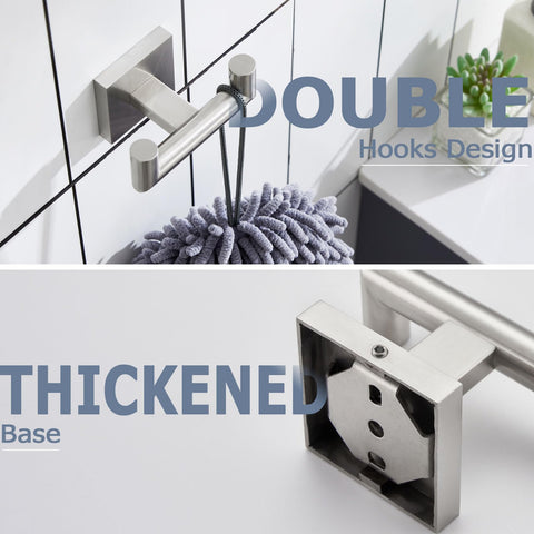 KOKOSIRI two-pack wall hooks include screws and hex wrench for DIY setup.