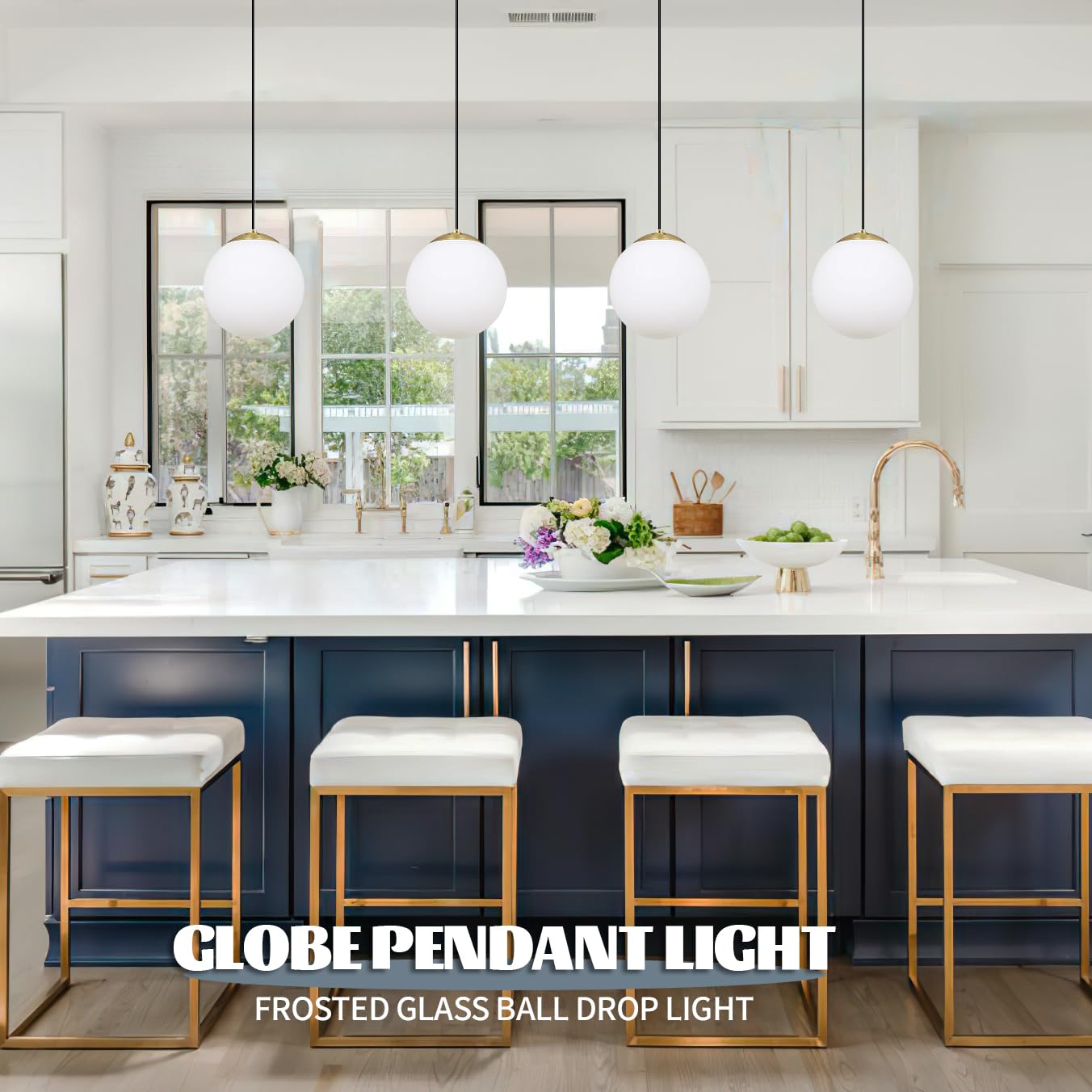 KoKo&Yukina bathroom-friendly glass shade softly diffuses light and resists condensation.