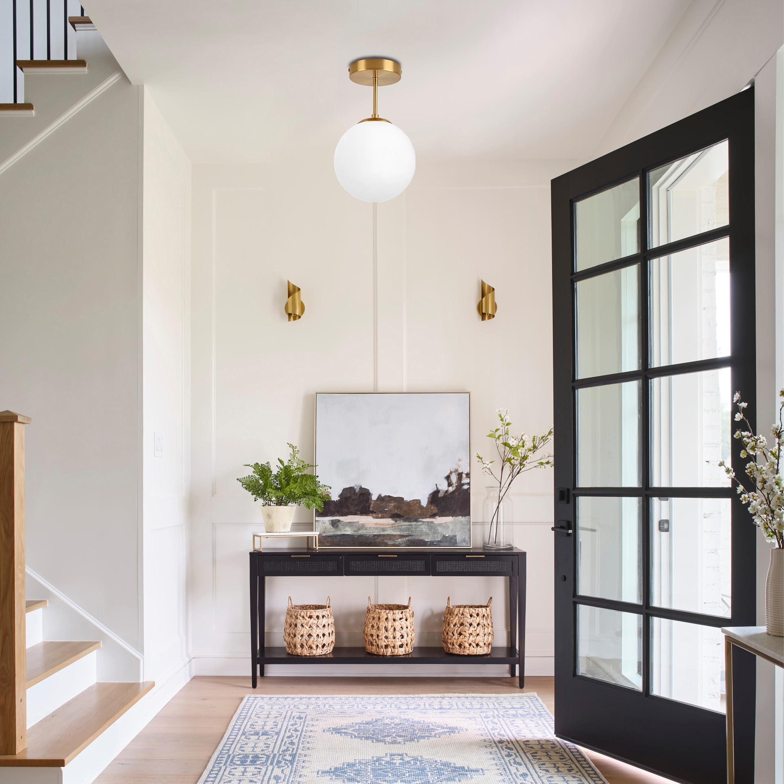 KoKo&Yukina ceiling lamp shade adds cozy, even light for bedrooms.