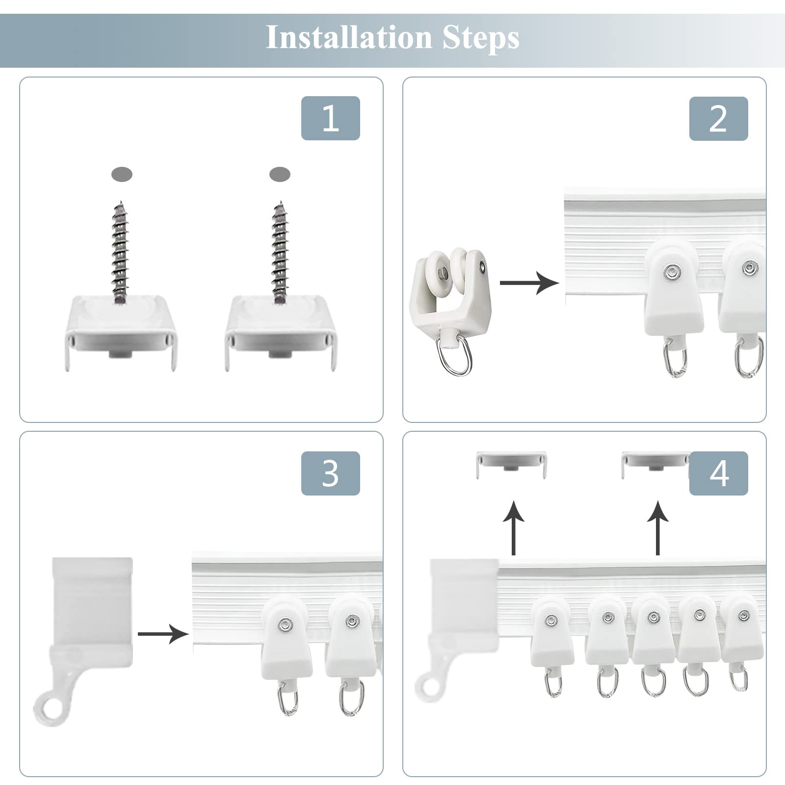 KOLAKO bendable curtain track forms L shapes, U shapes, or bows