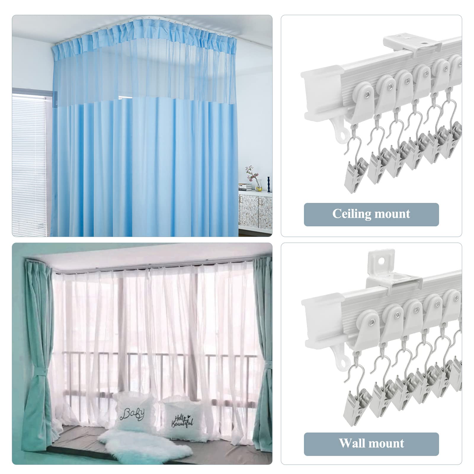 KOLAKO silent glide rollers provide smooth operation with heavy curtains