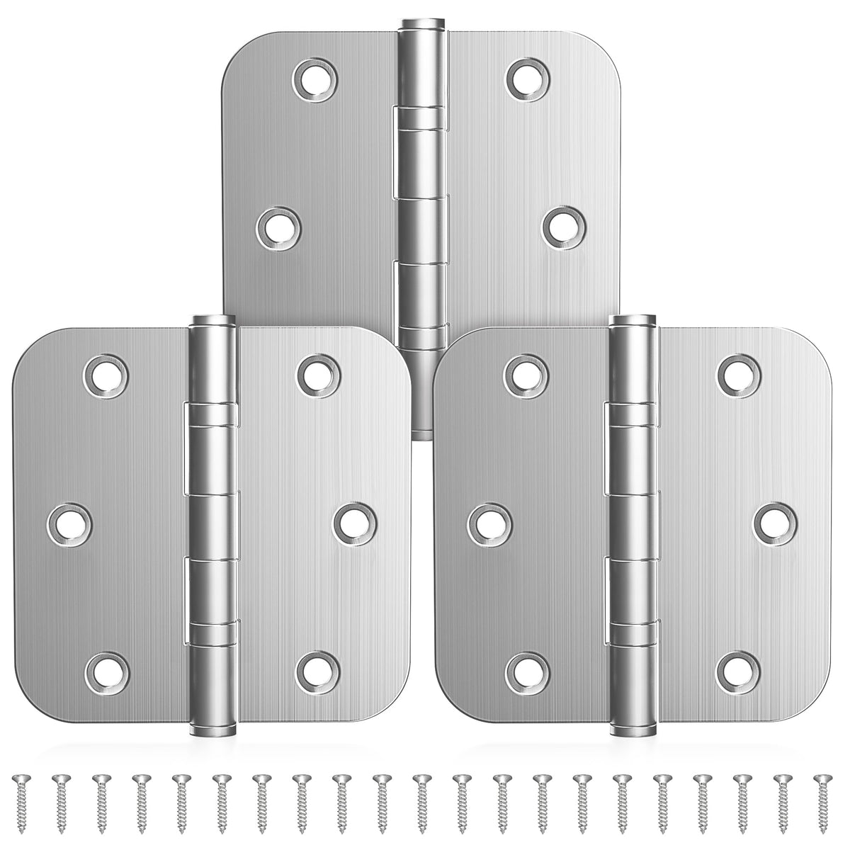 KOLET ball-bearing hinges in brushed nickel for smoother operation.