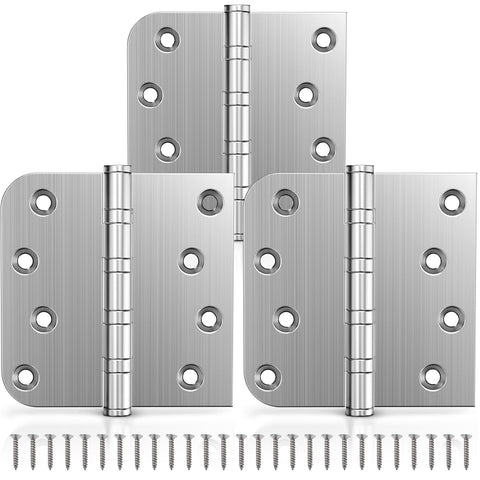Kolet ball-bearing door hinges in brushed nickel deliver smooth, quiet operation.