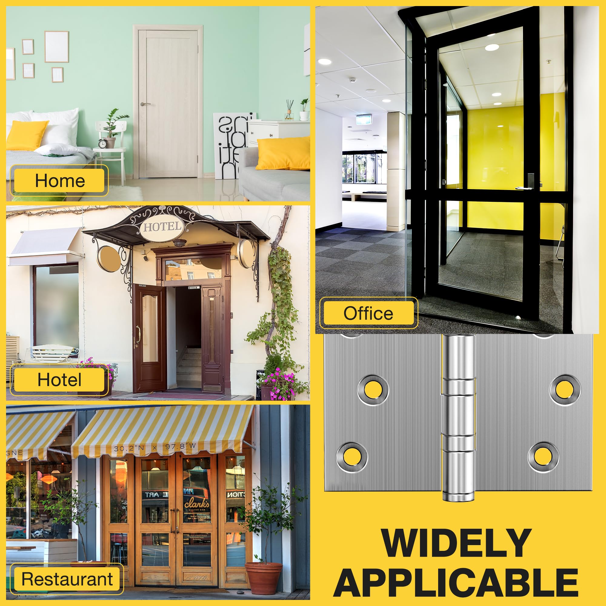 Kolet door hinge showing left or right opening versatility for installations.