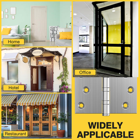 Kolet door hinge showing left or right opening versatility for installations.