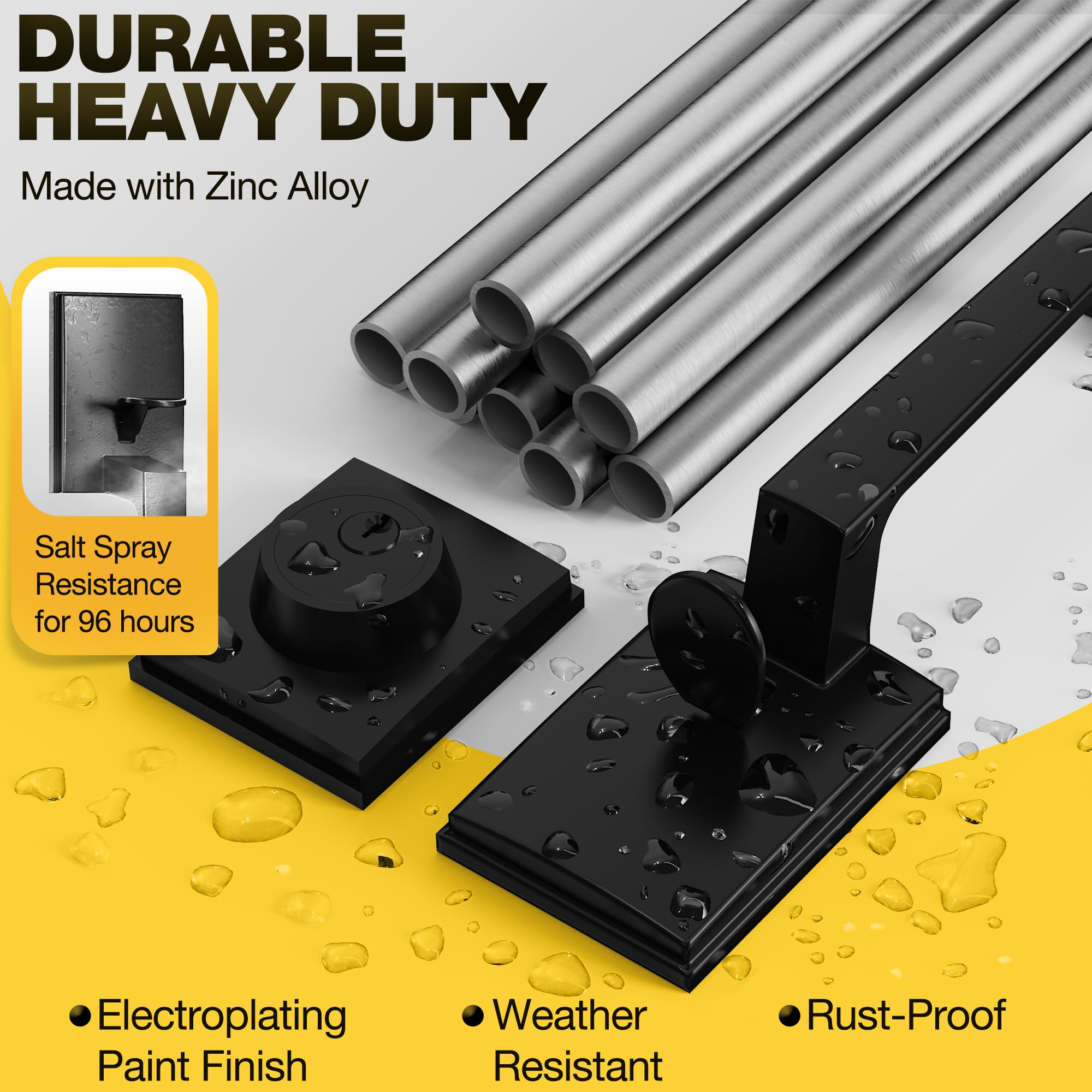 Kolet lock set in matte black finish for modern curb appeal and weather resistance.