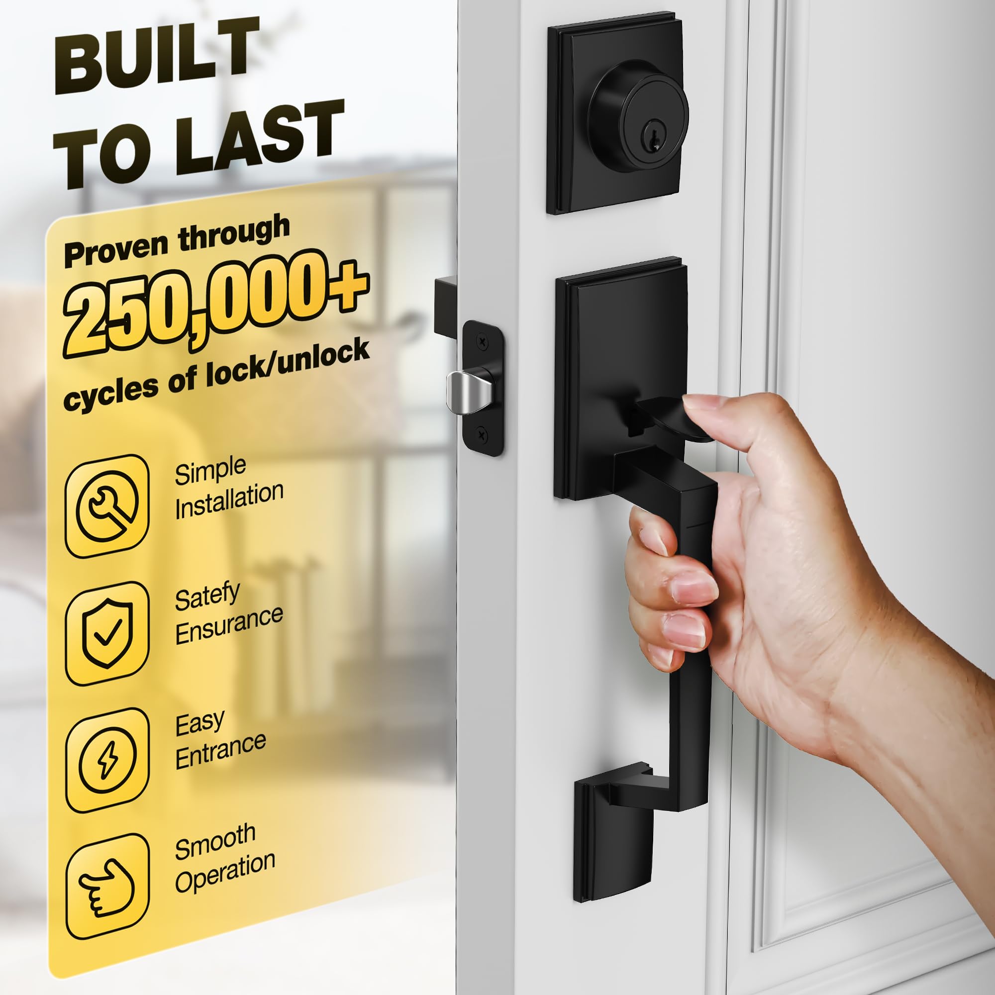 Kolet reversible handle adapts to right or left opening doors.