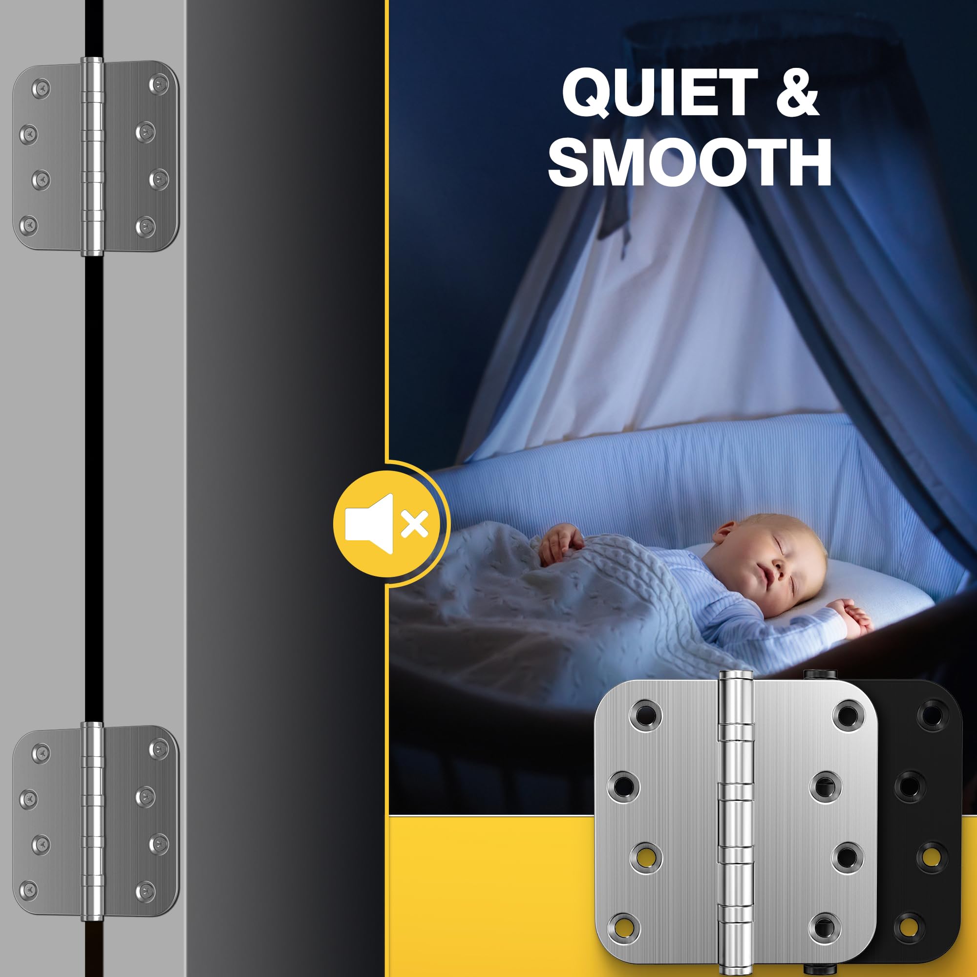 Kolet hinges support left and right opening doors for versatility.