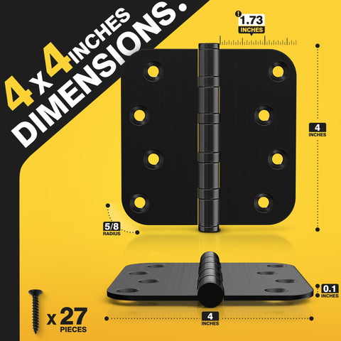 Kolet stainless steel hinges with matte black finish resist rust and wear