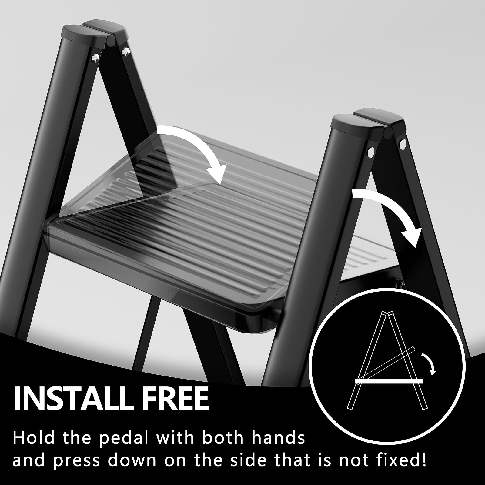 KOLL LINK easy-to-use ladder opens and folds quickly for convenience.