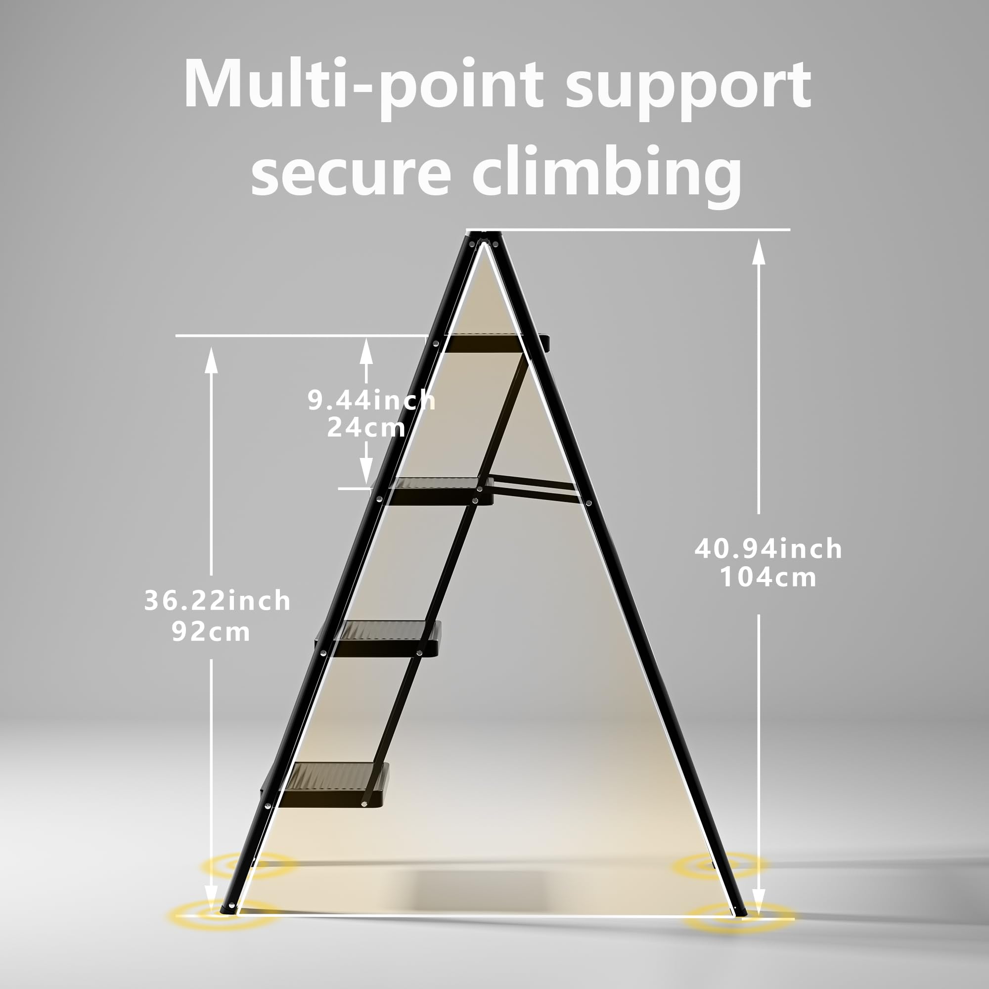 KOLL LINK folded ladder fits neatly into tight storage spaces.