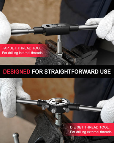 Kolvoii adjustable taps and dies; precise, customizable threading prep.