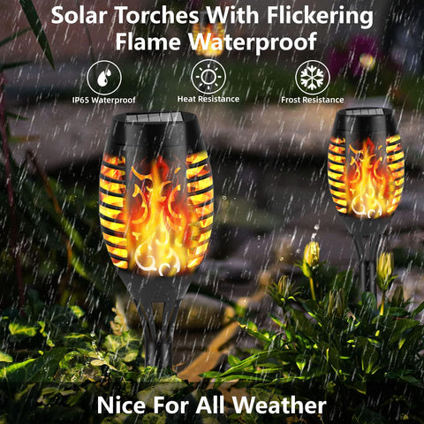 KOLYC easy-install solar torch simplifies setup with a simple spike and pole