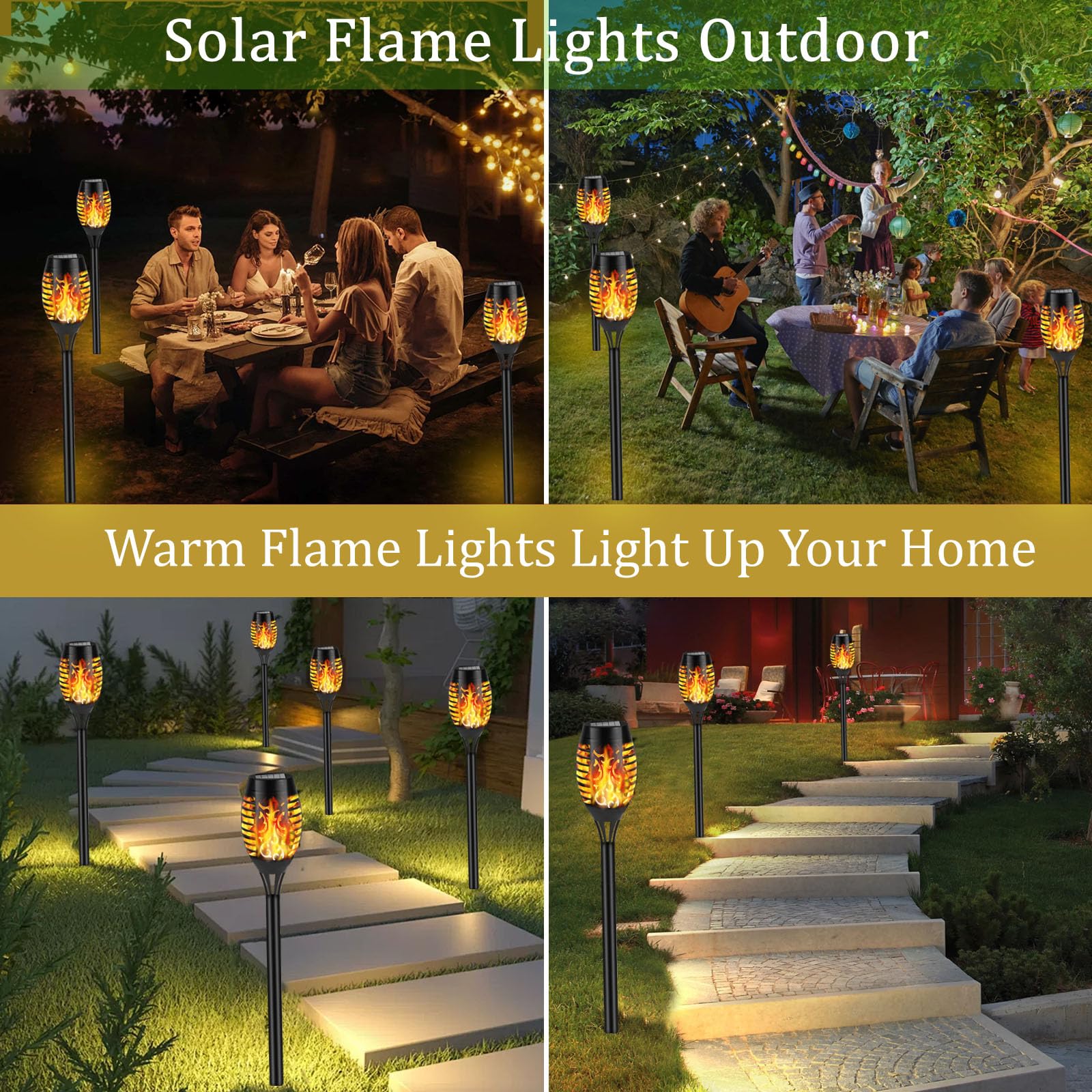 KOLYC outdoor torch light in yard creates decorative pathway lighting for evenings