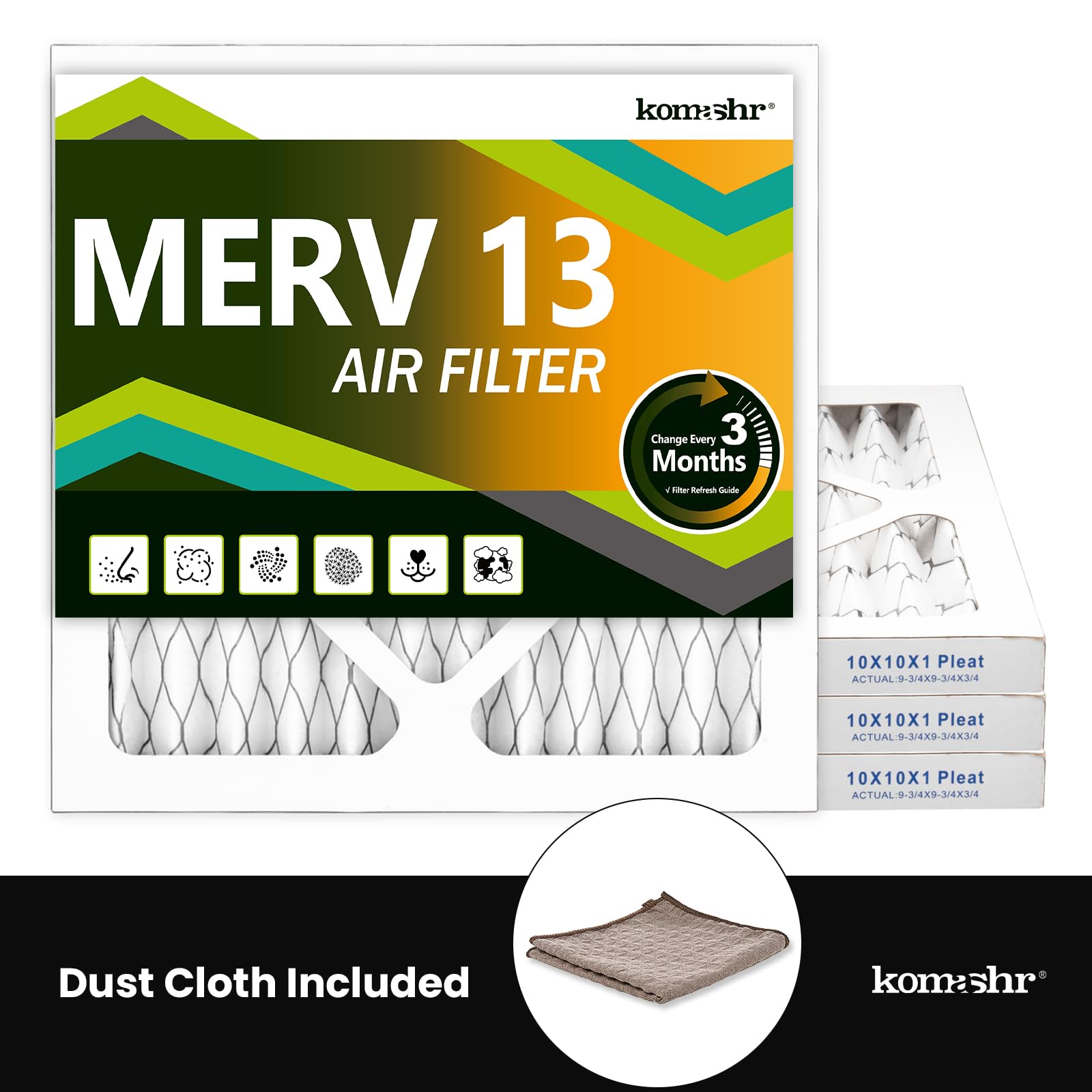 Komashr 30-second installation makes filter updates fast and easy.