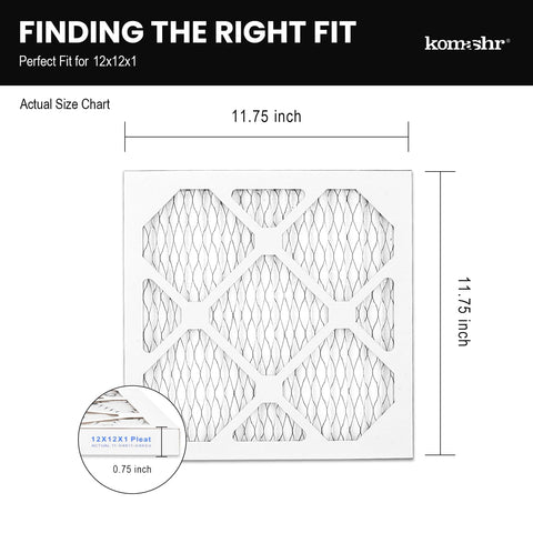 Komashr actual size 11.75x11.75x0.75 inches fits snugly