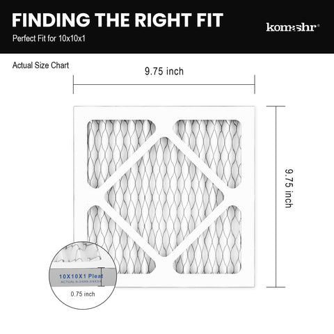 Komashr MERV 13 pleated media provides high-efficiency filtration.