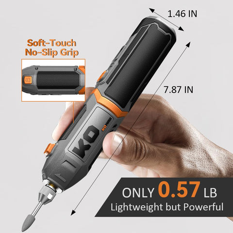 KOMAX rotary tool built-in LED light for precise work and visibility.