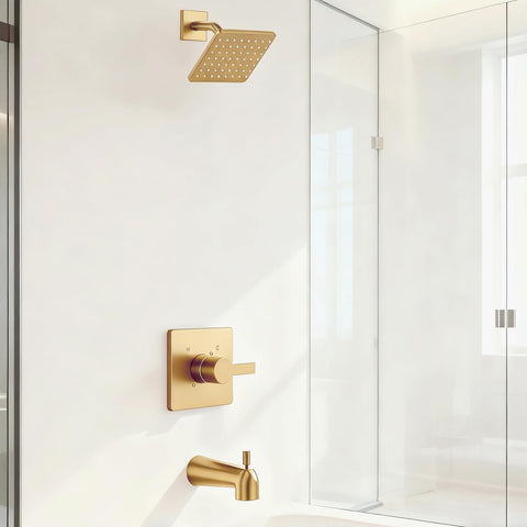 KOMEGO brushed gold shower handle with elegant design and comfortable grip