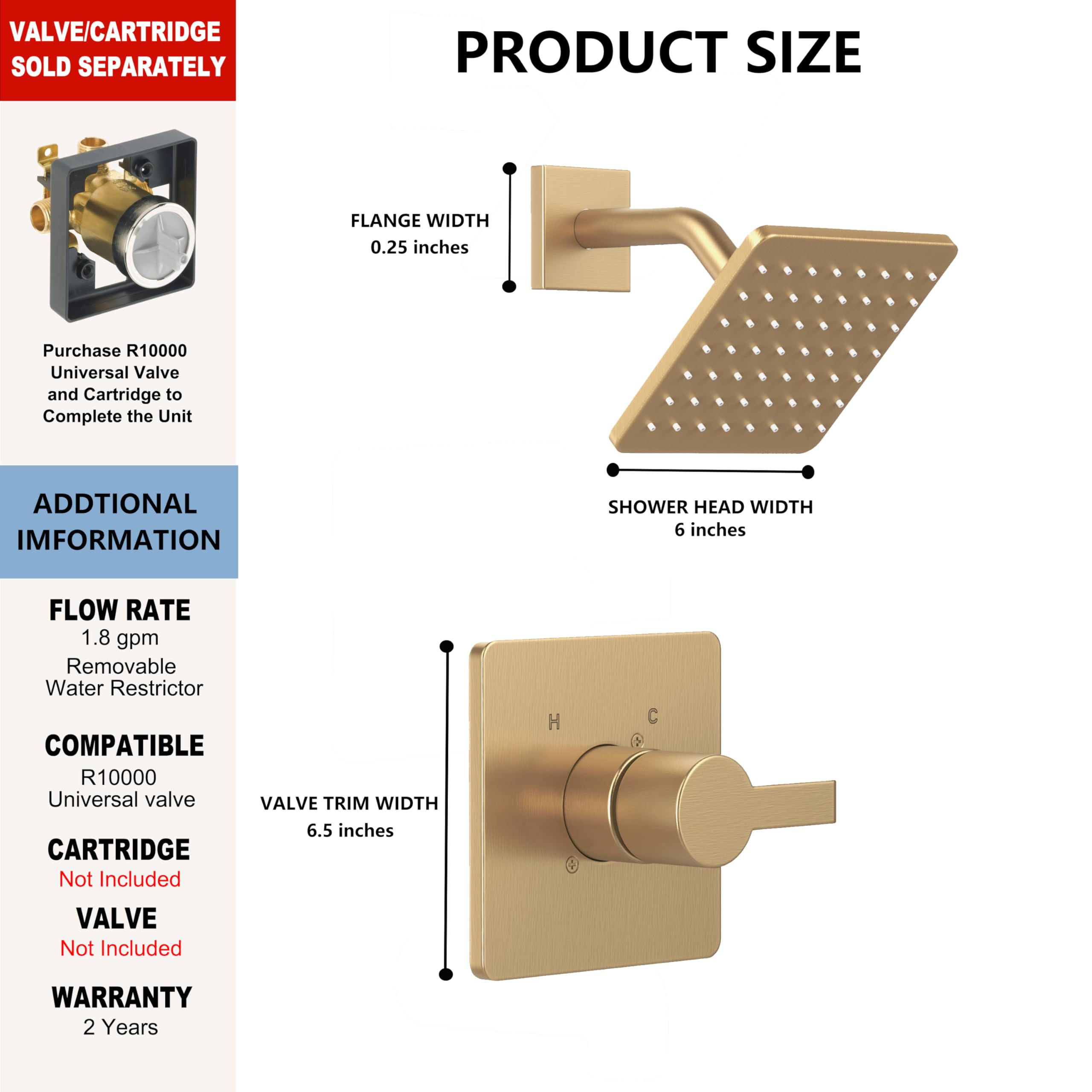 KOMEGO champagne bronze handle set adds warm elegance to the shower.