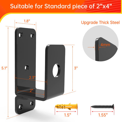 KOMOHOM high-strength steel bracket absorbs force without deformation.