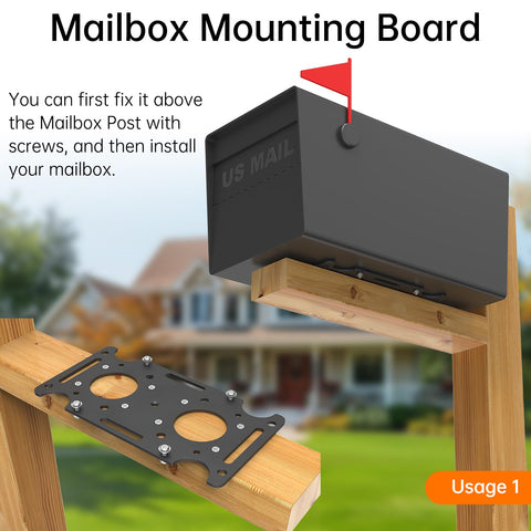 KOMOHOM mounting plate attached to a mailbox post for reliable stabilization.