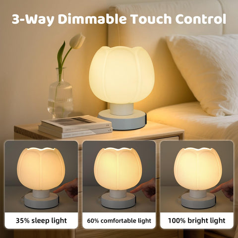 Komothala nightstand lamp delivering soft, flicker-free light for relaxed evenings