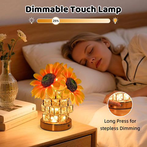 Komothala Sunflower lamp features 3 color stepless dimming for mood control