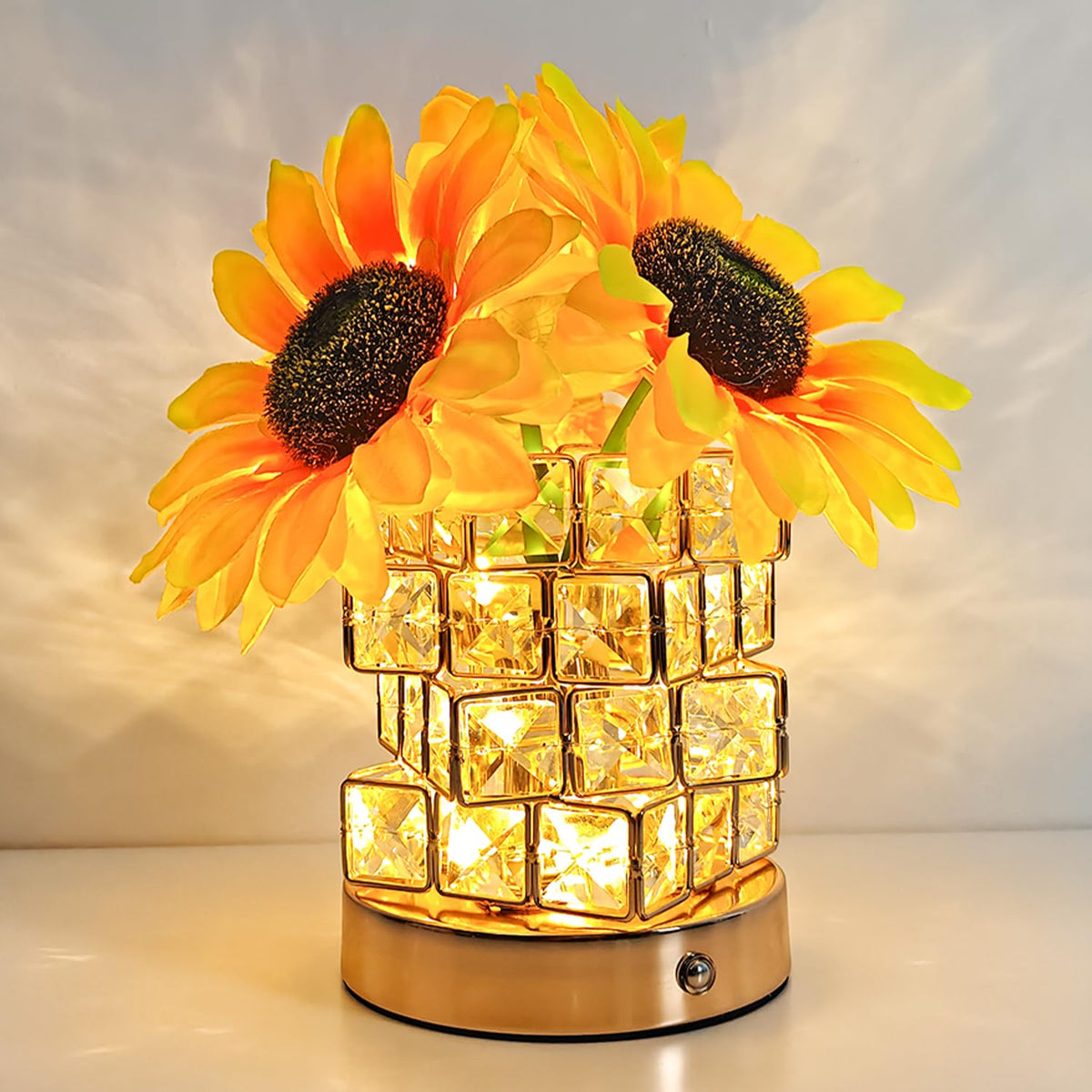 Komothala Sunflower Gift Lamp with crystal diamond design for ambient living room lighting