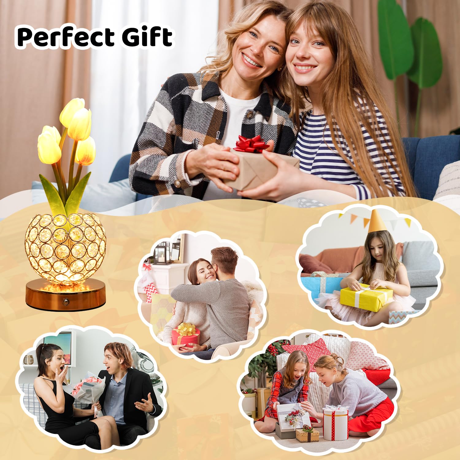 Komothala Tulip Flower Lamp enhances home decor with modern lighting