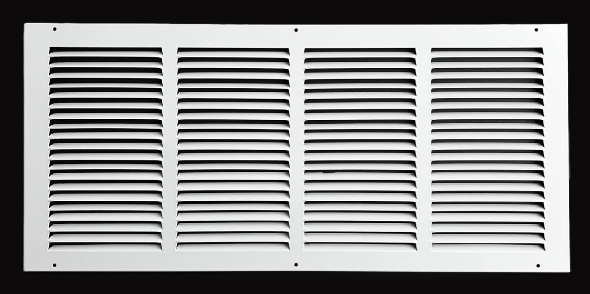 KOMPELL AIRE return grille front view showing stamped steel design for durable airflow