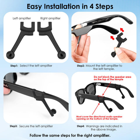 KONAFEI Easy-install ear tips slide onto glasses' speaker arm
