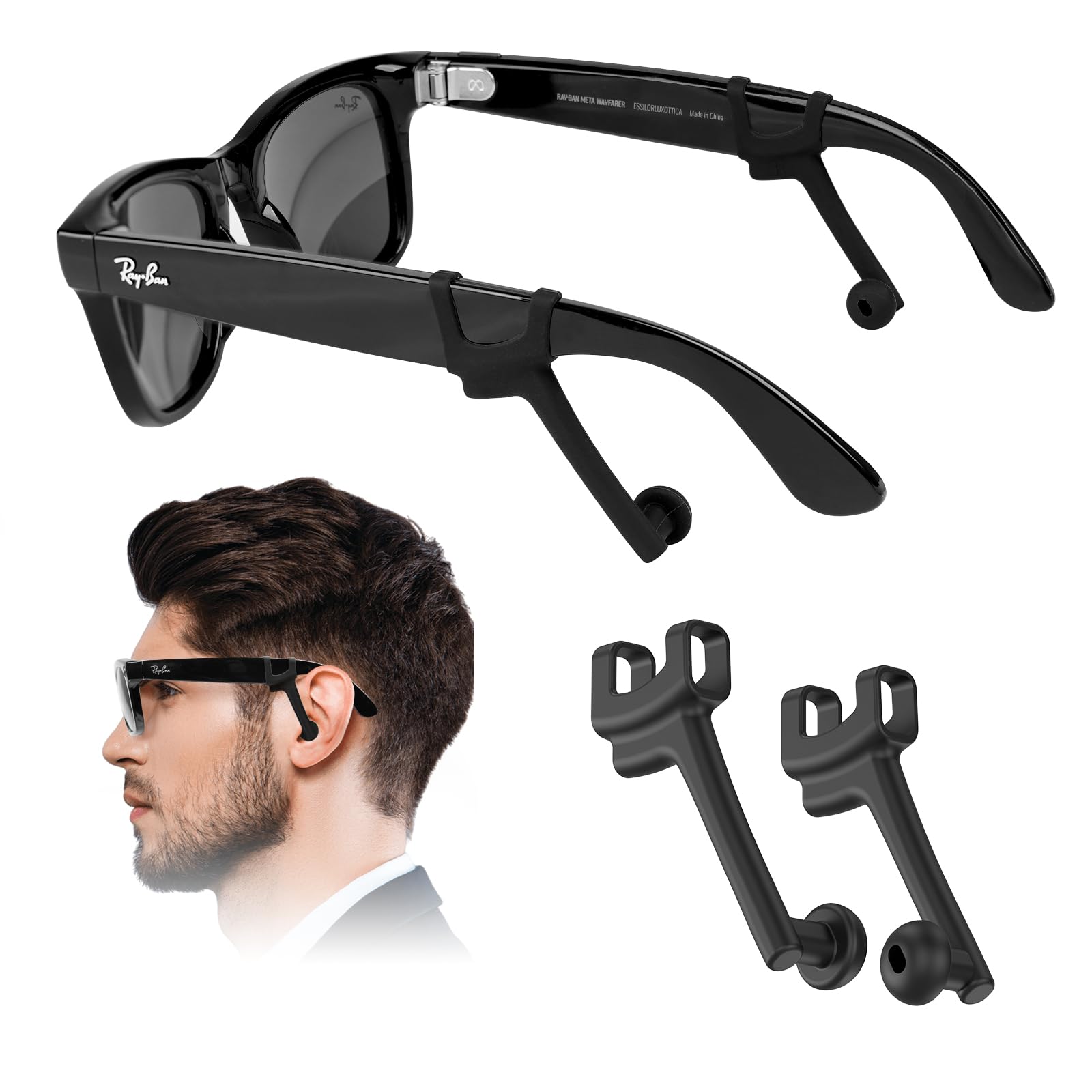 KONAFEI Increase Privacy Ear Tips on Ray-Ban Meta Gen1/Gen2 left for focused audio