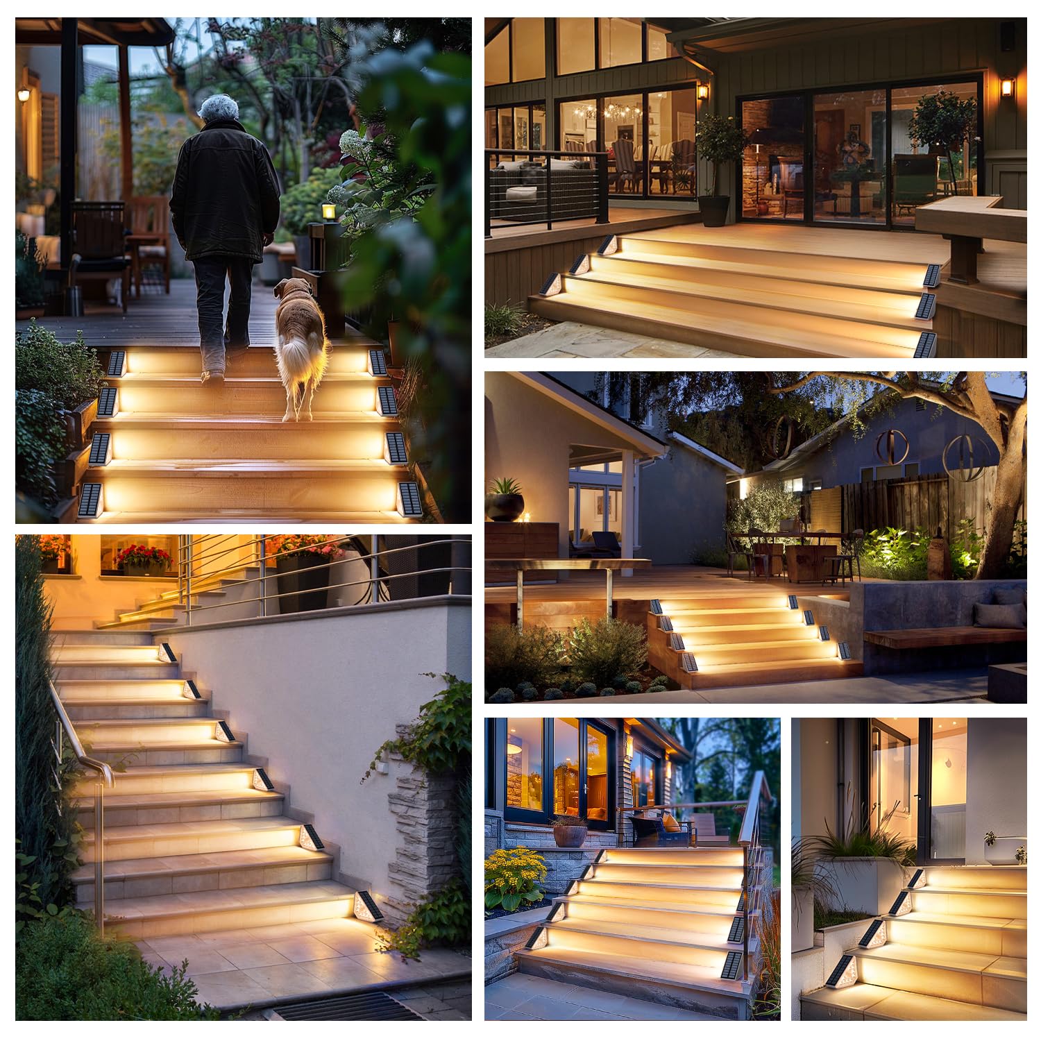 Kondras outdoor step lights, 550LM output, bright yet cozy walkway lighting.