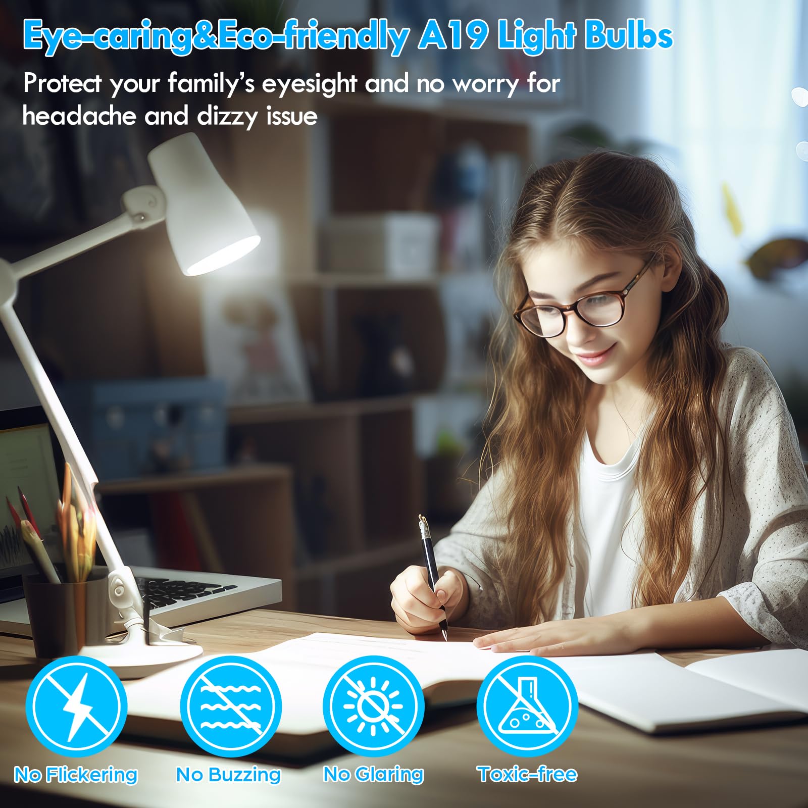 Kondras 90+ CRI bulbs render true colors for daily tasks and photos.