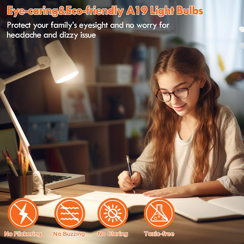 Kondras A19 with standard E26 base installed in table lamp