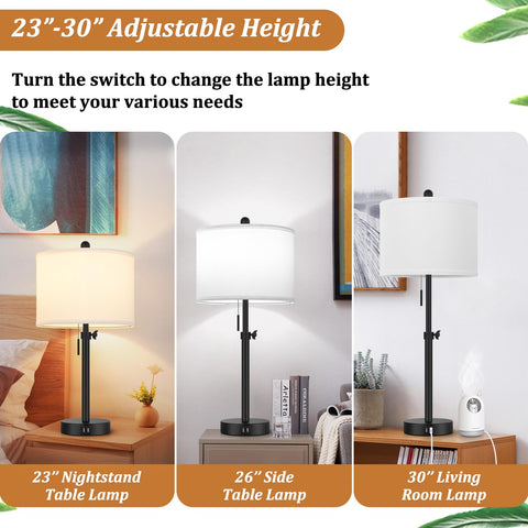 Kondras black base with white shade table lamp for modern decor.