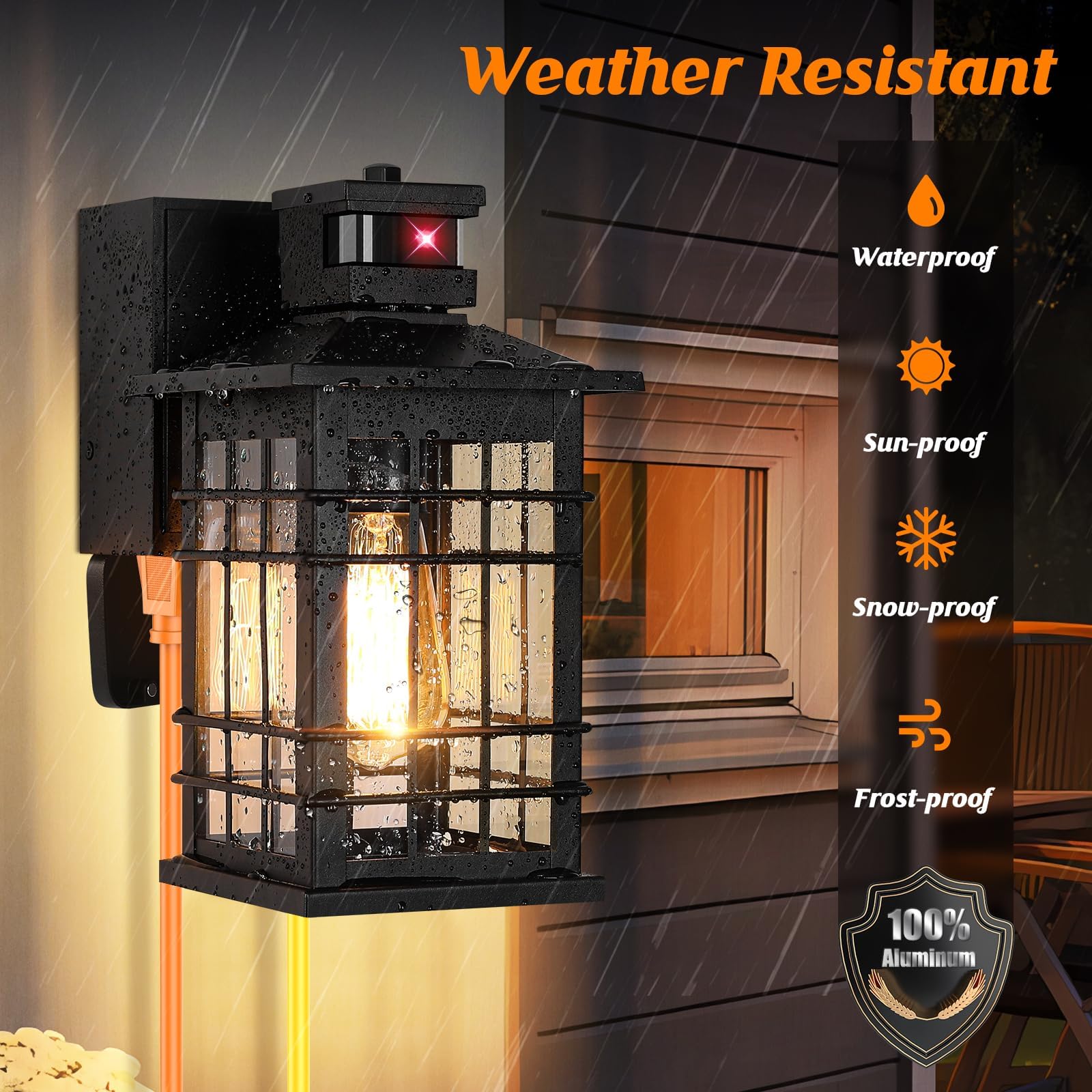 Kondras clear glass shield keeps the bulb protected while showcasing light