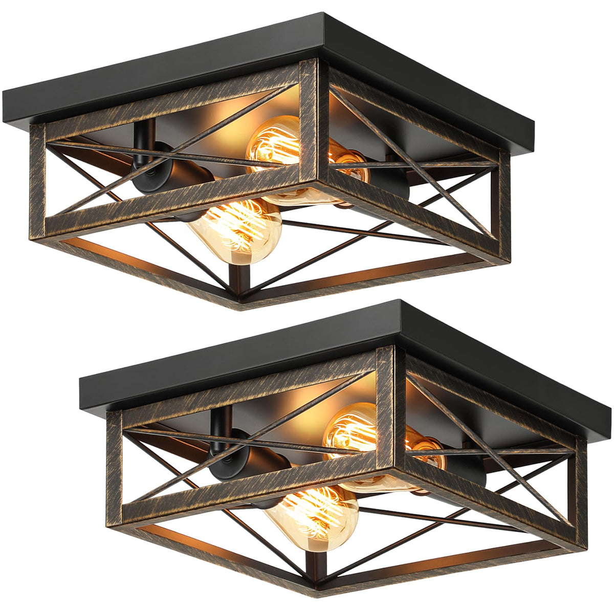 Kondras oil rubbed bronze hallway light fixture 2-light adds farmhouse charm.