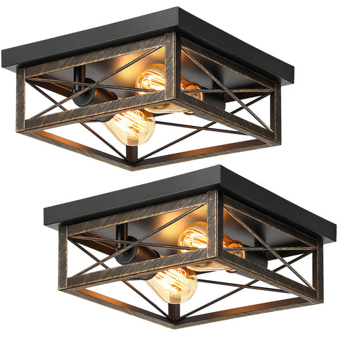 Kondras oil rubbed bronze hallway light fixture 2-light adds farmhouse charm.