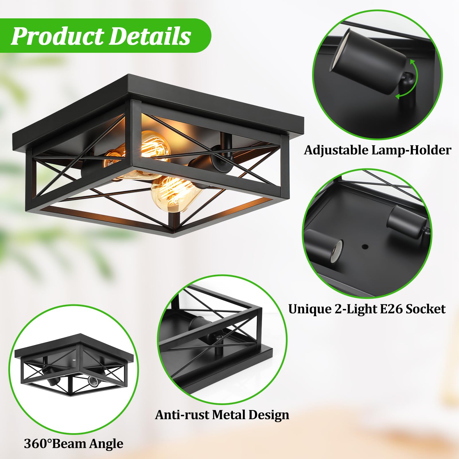 Kondras X-grid frame detail adds sturdy, decorative hardware