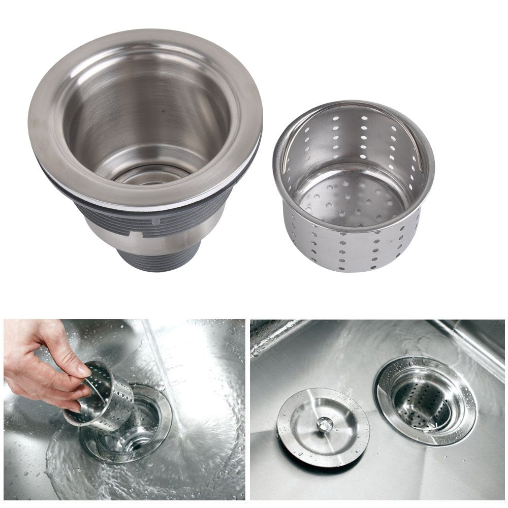 KONE stainless steel sink strainer image highlighting rust resistance