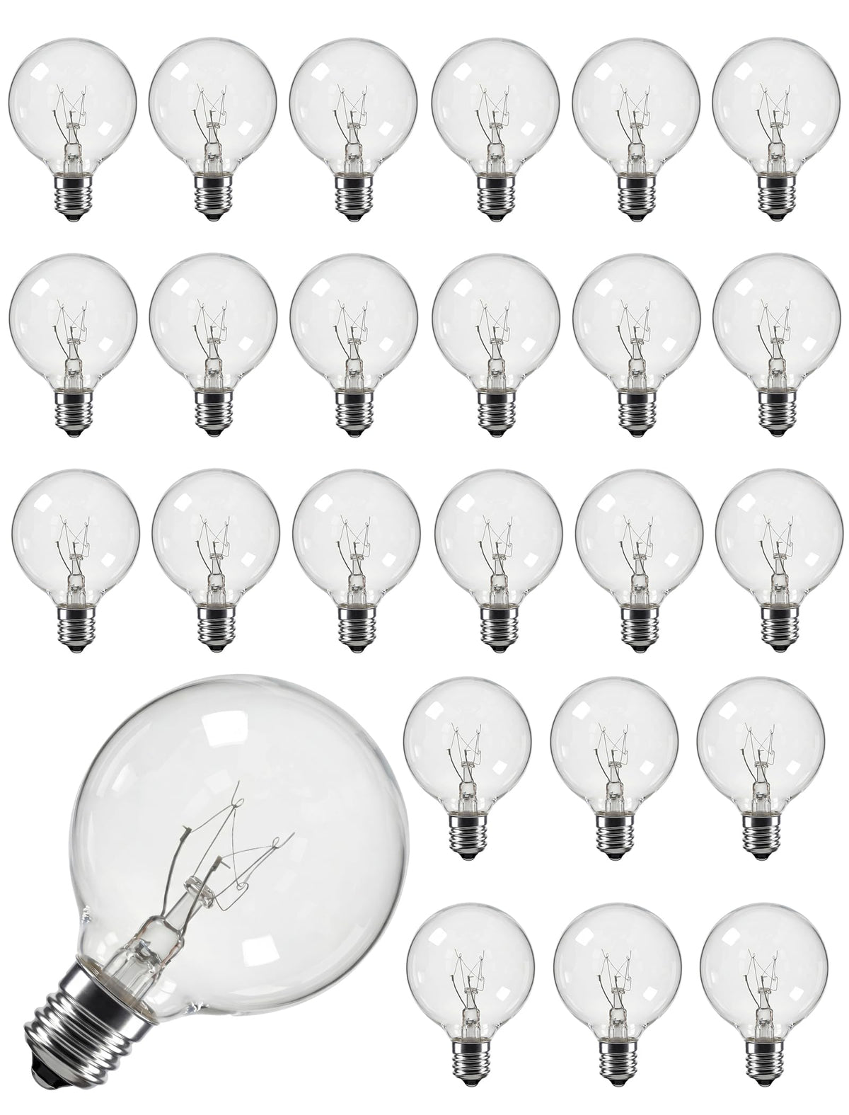 Konictom G40 clear globe bulb pack showing 25 warm bulbs for string lights