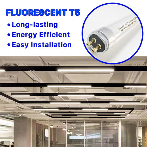 Konideke 8-pack 21-inch T5 bulbs delivering bright task lighting at 800 lm