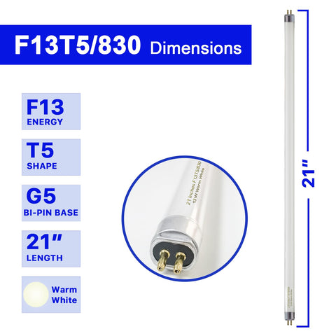 Konideke 8-pack 21-inch T5 bulbs packaging highlights compatibility