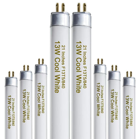 Konideke 8-pack 21-inch T5 bulbs for cool white under-cabinet lighting with 800 lumens